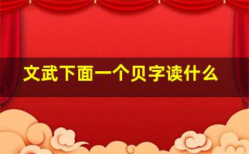 文武下面一个贝字读什么