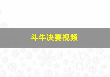 斗牛决赛视频