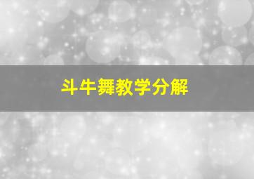 斗牛舞教学分解