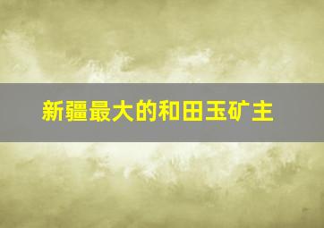 新疆最大的和田玉矿主