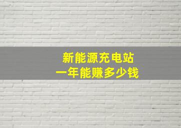 新能源充电站一年能赚多少钱