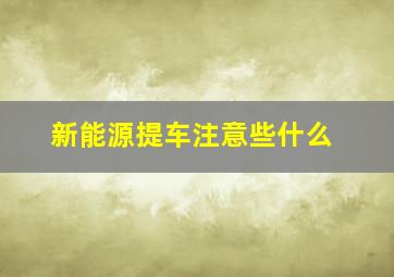 新能源提车注意些什么