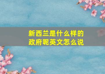 新西兰是什么样的政府呢英文怎么说