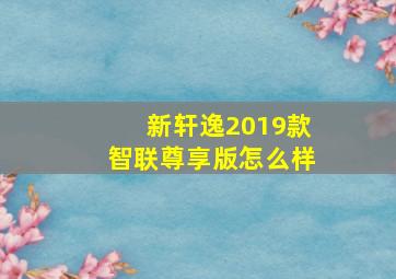 新轩逸2019款智联尊享版怎么样