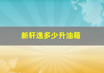 新轩逸多少升油箱