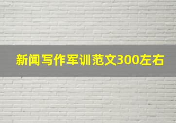 新闻写作军训范文300左右