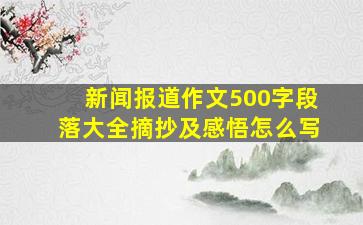 新闻报道作文500字段落大全摘抄及感悟怎么写