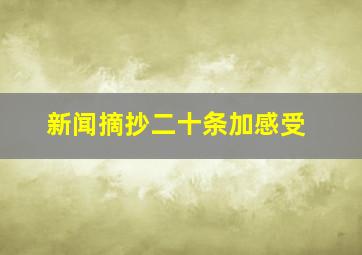 新闻摘抄二十条加感受