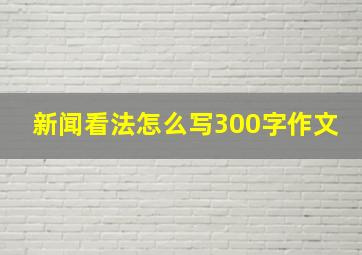 新闻看法怎么写300字作文