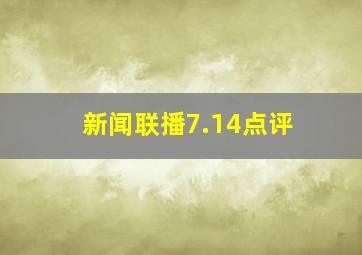 新闻联播7.14点评