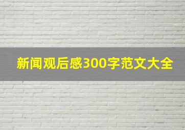 新闻观后感300字范文大全