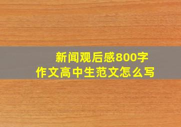 新闻观后感800字作文高中生范文怎么写