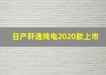 日产轩逸纯电2020款上市