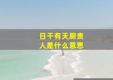 日干有天厨贵人是什么意思