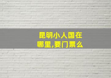 昆明小人国在哪里,要门票么