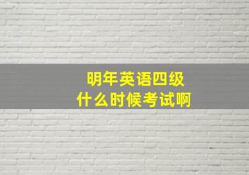 明年英语四级什么时候考试啊