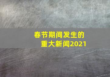 春节期间发生的重大新闻2021