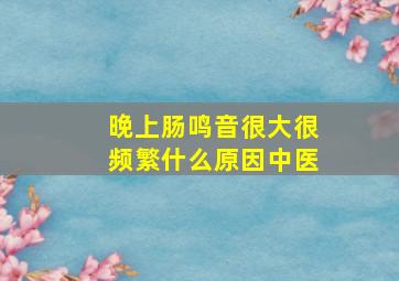 晚上肠鸣音很大很频繁什么原因中医