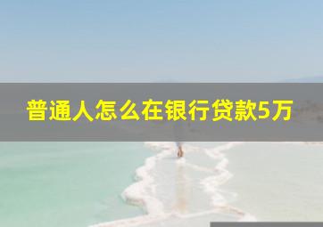 普通人怎么在银行贷款5万