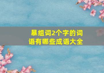 暴组词2个字的词语有哪些成语大全