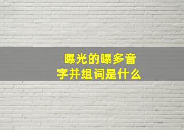 曝光的曝多音字并组词是什么