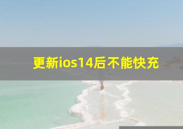 更新ios14后不能快充