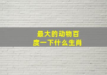 最大的动物百度一下什么生肖