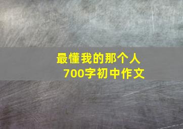 最懂我的那个人700字初中作文