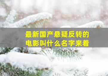 最新国产悬疑反转的电影叫什么名字来着