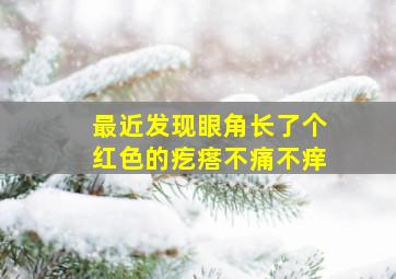 最近发现眼角长了个红色的疙瘩不痛不痒