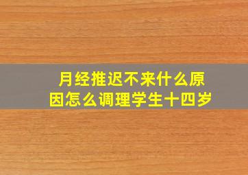 月经推迟不来什么原因怎么调理学生十四岁