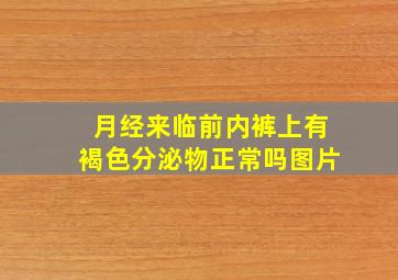 月经来临前内裤上有褐色分泌物正常吗图片