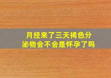 月经来了三天褐色分泌物会不会是怀孕了吗