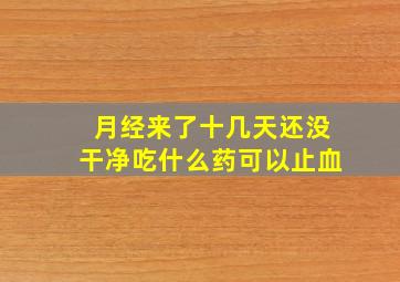 月经来了十几天还没干净吃什么药可以止血