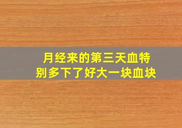 月经来的第三天血特别多下了好大一块血块