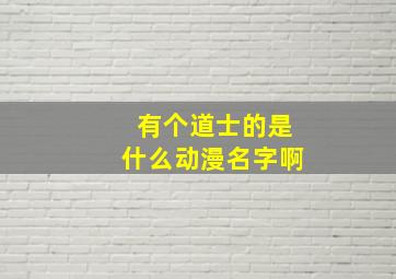 有个道士的是什么动漫名字啊