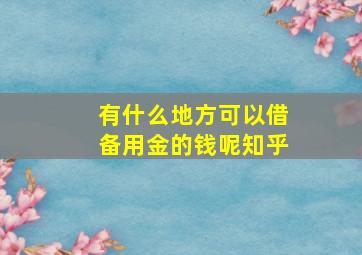 有什么地方可以借备用金的钱呢知乎