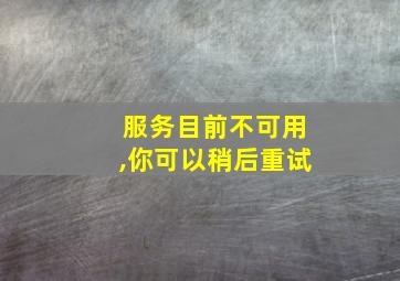 服务目前不可用,你可以稍后重试