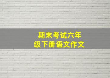 期末考试六年级下册语文作文