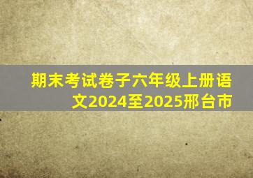 期末考试卷子六年级上册语文2024至2025邢台市