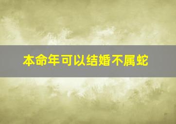 本命年可以结婚不属蛇