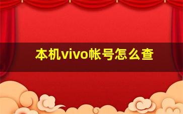 本机vivo帐号怎么查