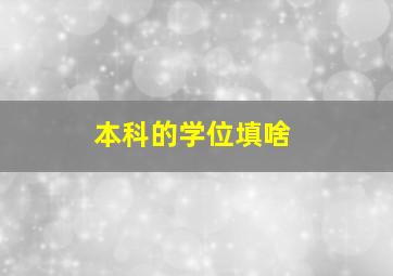 本科的学位填啥