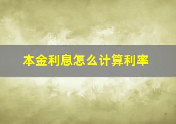 本金利息怎么计算利率