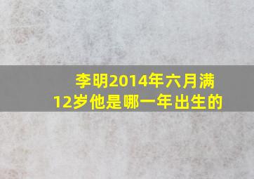 李明2014年六月满12岁他是哪一年出生的