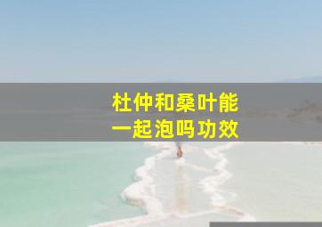 杜仲和桑叶能一起泡吗功效