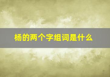 杨的两个字组词是什么