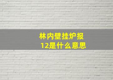 林内壁挂炉报12是什么意思