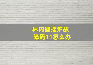 林内壁挂炉故障码11怎么办