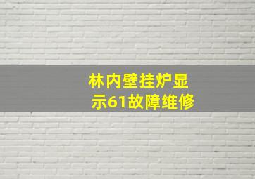 林内壁挂炉显示61故障维修